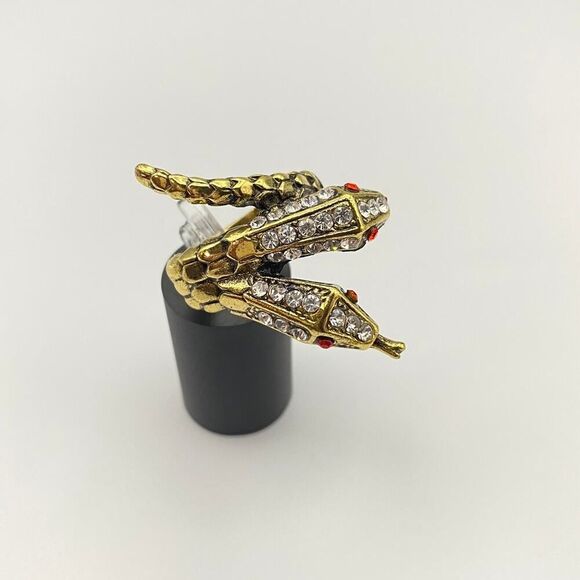 Amrita Singh Crystal Two-Head Snake Ring - Picture 7 of 8